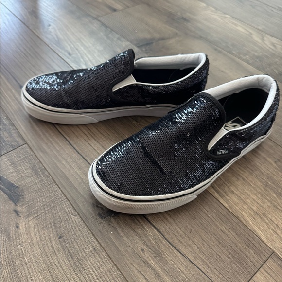 Vans Shoes - Vans Black Sparkle Slip-On Shoes